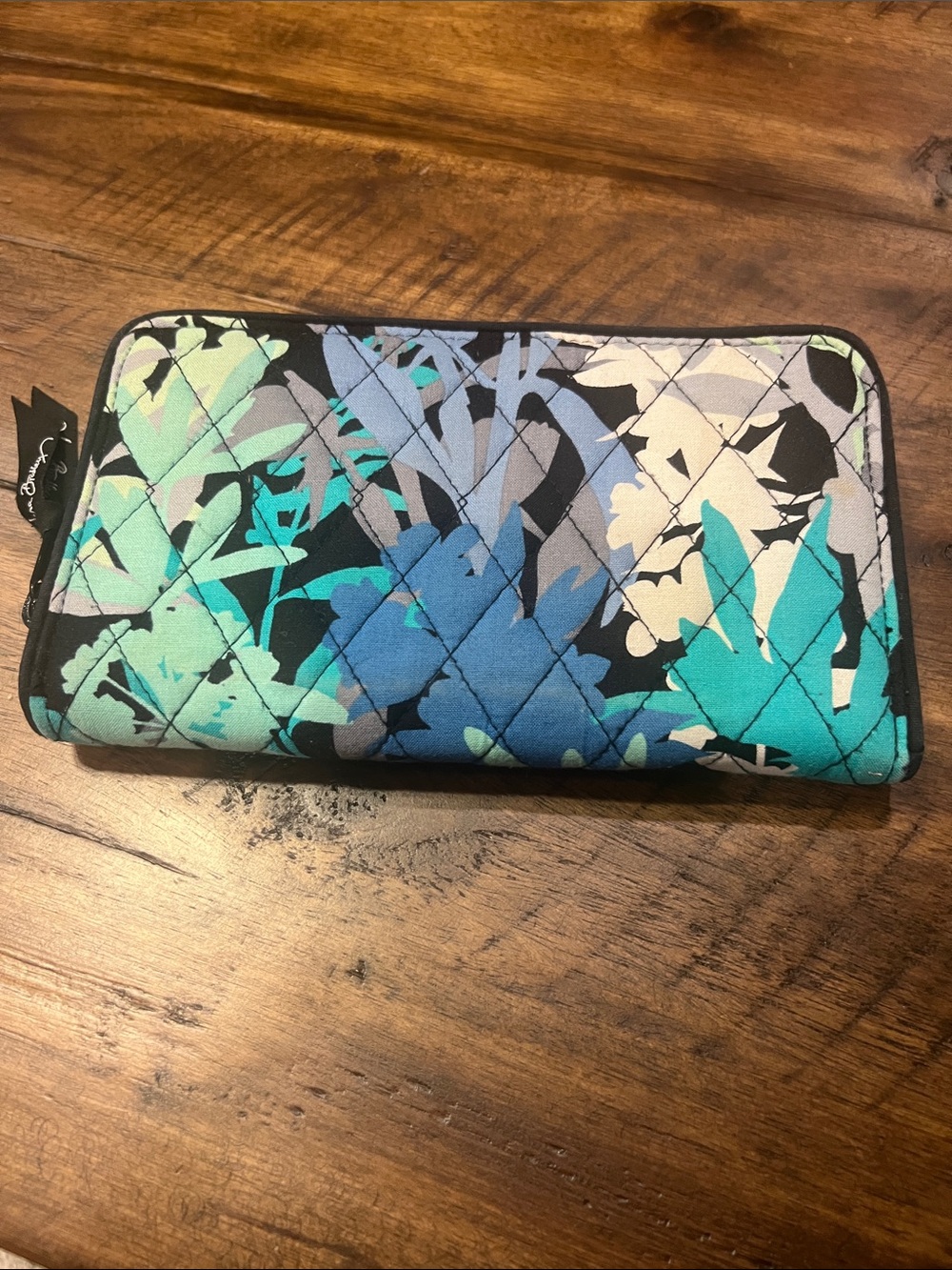 Vera Bradley Quilted Zip-Around Wallet in retired "Camofloral design